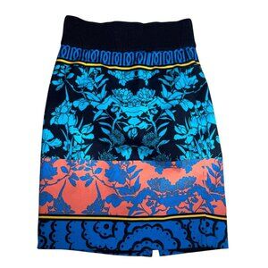 Plenty by Tracy Reese Cotton Blend Knit Colorblock Floral Pencil Skirt.Size 2